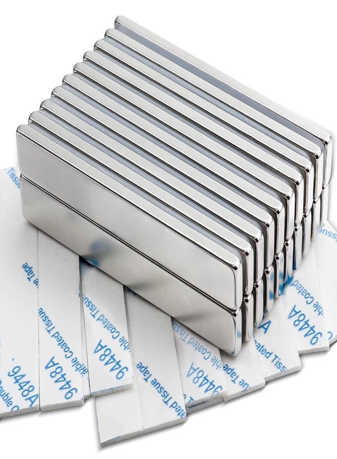 MIKEDE Magnets, 20 Pack Strong Neodymium Bar Magnets with Adhesive Backing, Rare Earth Fridge Magnet Heavy Duty, Metal Powerful Magnet for Craft, Whiteboard, Garage, Kitchen - 60x10x3 mm - Image 3
