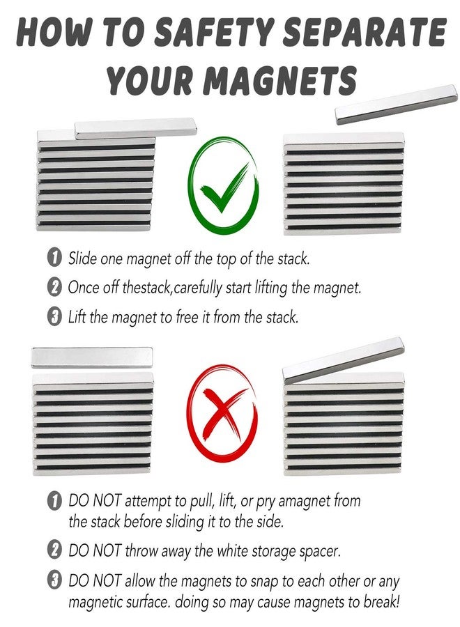 MIKEDE Magnets, 20 Pack Strong Neodymium Bar Magnets with Adhesive Backing, Rare Earth Fridge Magnet Heavy Duty, Metal Powerful Magnet for Craft, Whiteboard, Garage, Kitchen - 60x10x3 mm - Image 5