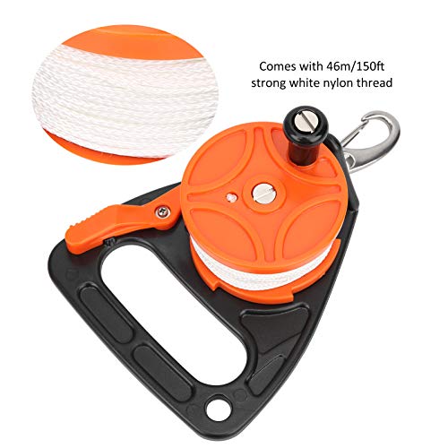Naroote Diving Reels, 150ft Dive Reel, Diving Line Reel Diving Equipment with Handle Card Position PP Rope Combination for Wreck Equipment Underwater Diving/Cave Drift Diving(Orange) - Image 5