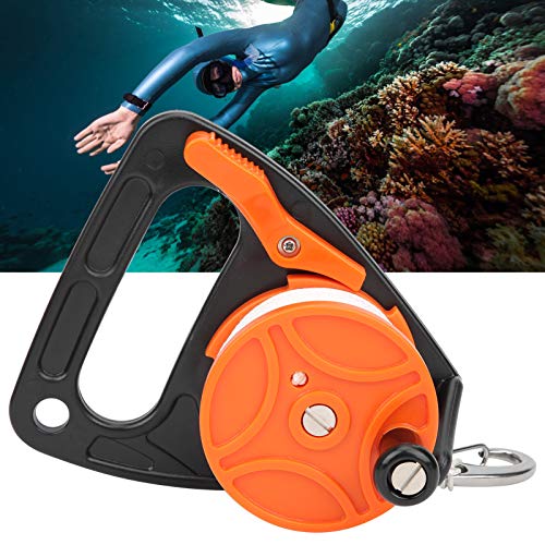 Naroote Diving Reels, 150ft Dive Reel, Diving Line Reel Diving Equipment with Handle Card Position PP Rope Combination for Wreck Equipment Underwater Diving/Cave Drift Diving(Orange) - Image 2