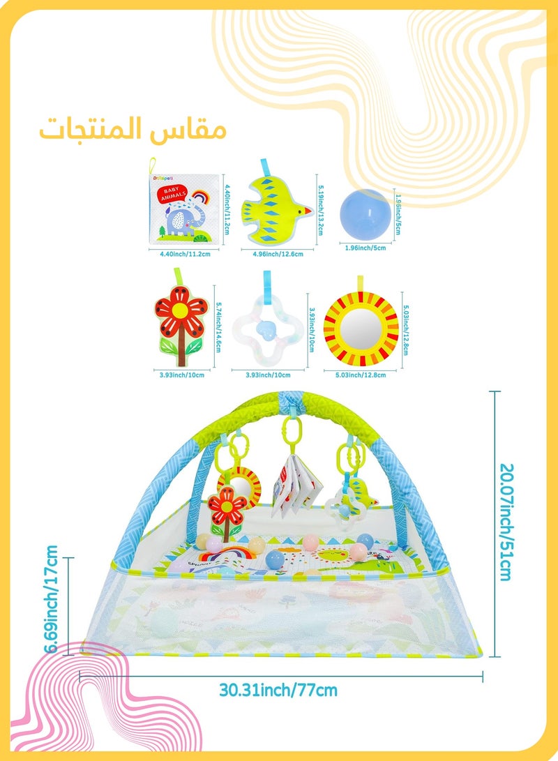 She&Little 4 in 1 Music and Language Play Gym, Piano Tummy Time Activity Mat, Baby Play Gym with 5 Detachable Toys, Sensory & Motor Skill Development, Easy to Install & Clean - Image 4