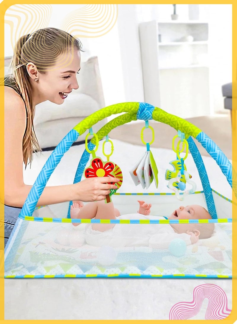 She&Little 4 in 1 Music and Language Play Gym, Piano Tummy Time Activity Mat, Baby Play Gym with 5 Detachable Toys, Sensory & Motor Skill Development, Easy to Install & Clean - Image 2