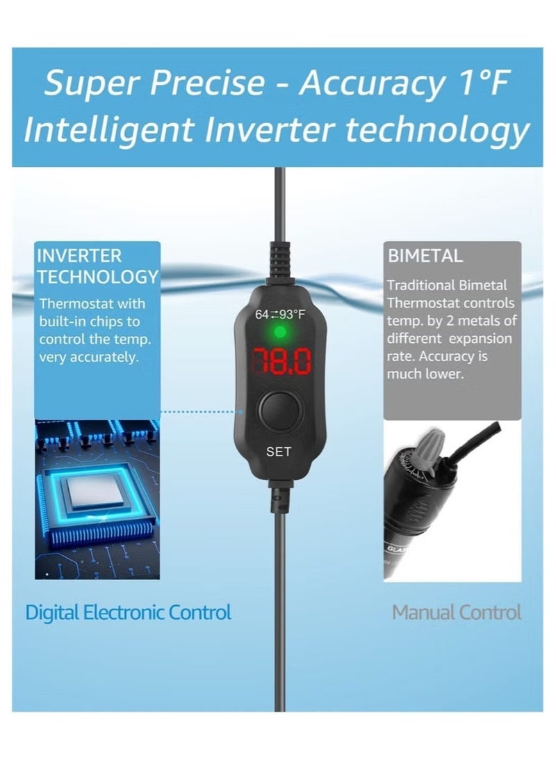 Ailily Aquarium Heater, Fish Tank Aquarium Heater, Adjustable Temperature Submersible Thermostat Heater, Submersible Aquarium Heater 150w, Adjustable Heating Temperature For Freshwater or Saltwater Tanks - Image 4