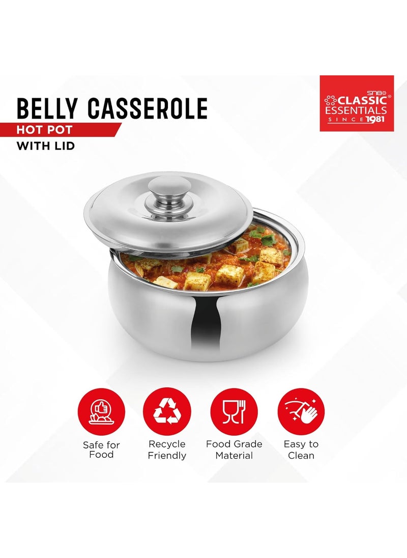 Classic Essentials Classic Essentials Tripot Double Wall Insulated Belly Casserole Serve Casserole 1500 ml  - Image 4