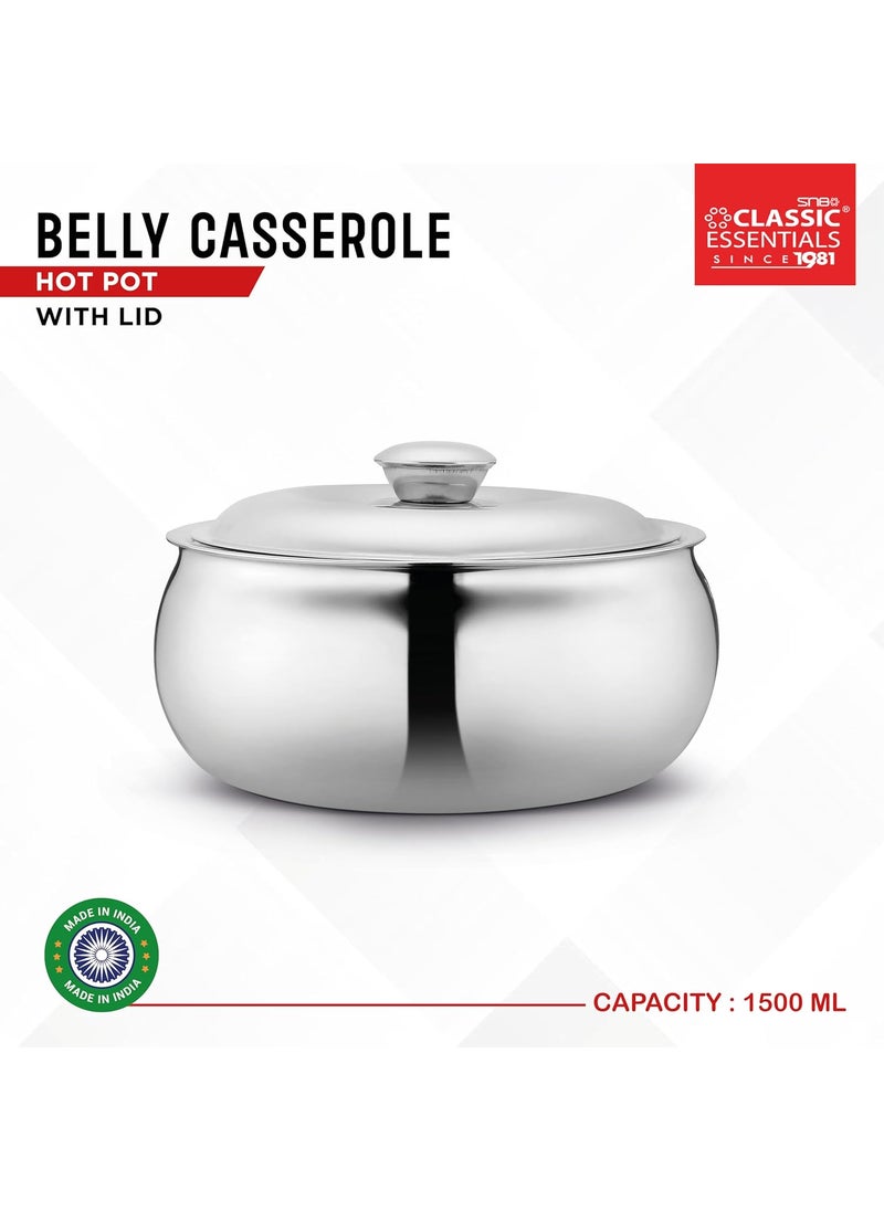 Classic Essentials Classic Essentials Tripot Double Wall Insulated Belly Casserole Serve Casserole 1500 ml  - Image 3