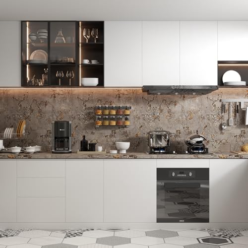 Bumoo Gray and Gold Marble Fancy Wallpaper 16" x 78.7'' Thicken Granite Peel and Stick Contact Paper Vintage Texture Glossy Self-Adhesive Waterproof Vinyl Removable for Living Room Countertop Kitchen Garage - Image 4