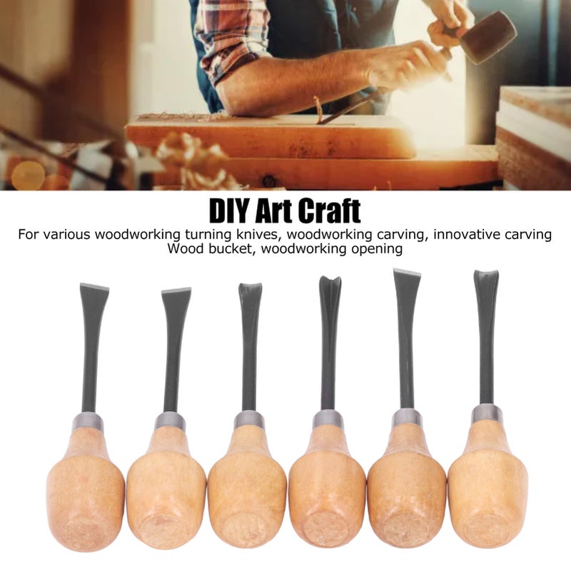 Wood Carving Chisel Set Kit Sculpture Hand Tools Hemispherical Handle DIY Art Craft Accessories - Image 3