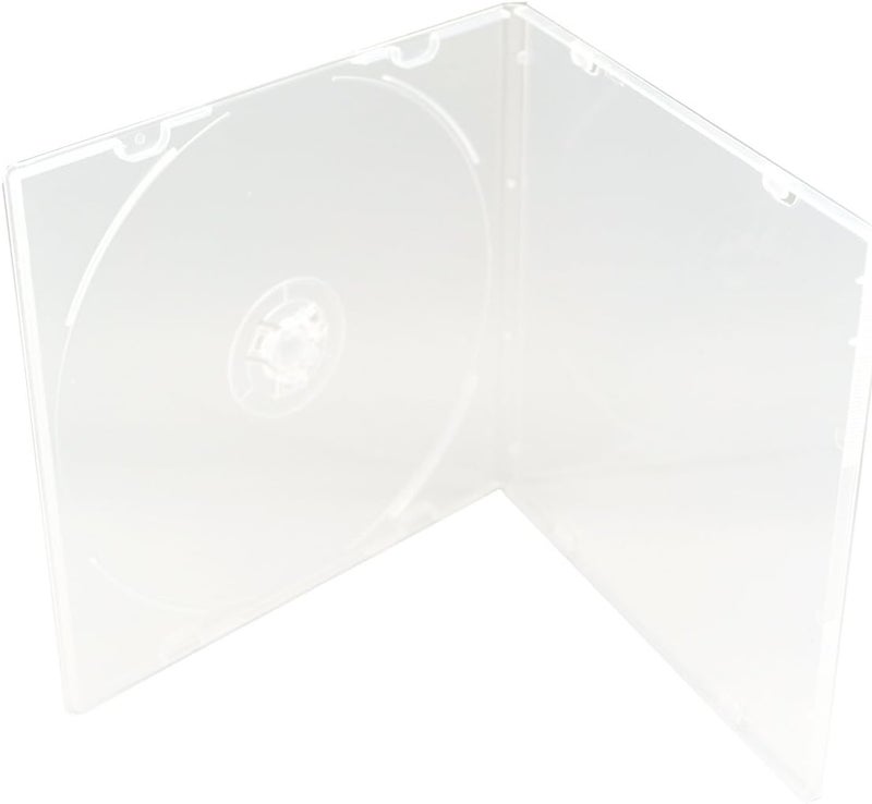 Maxtek 52mm Durable CD Case Slim Single Clear PP Poly Plastic Cases 50 Pack - Image 1
