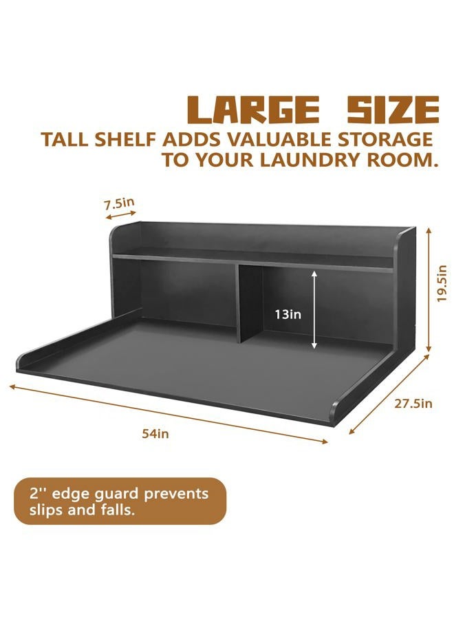 Royxen Washer and Dryer Countertop with Shelf 20" Height, Laundry Countertop Solid Wood with Polyester Coating, Univerysal Fit for Washer and Dryer, Black - Image 3
