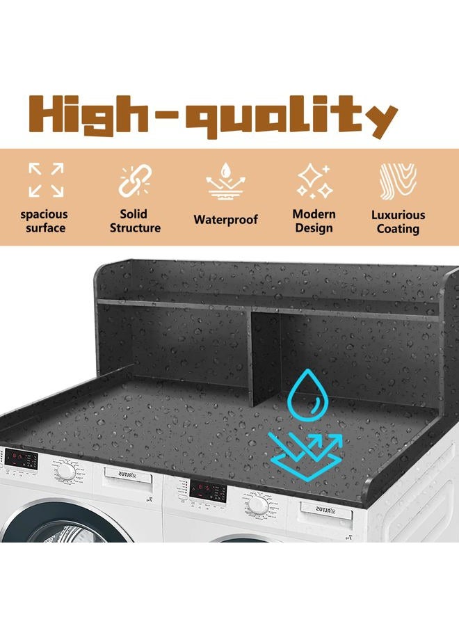Royxen Washer and Dryer Countertop with Shelf 20" Height, Laundry Countertop Solid Wood with Polyester Coating, Univerysal Fit for Washer and Dryer, Black - Image 4