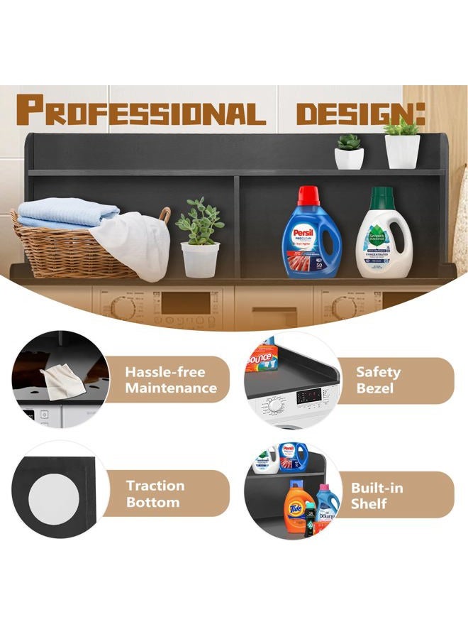 Royxen Washer and Dryer Countertop with Shelf 20" Height, Laundry Countertop Solid Wood with Polyester Coating, Univerysal Fit for Washer and Dryer, Black - Image 5