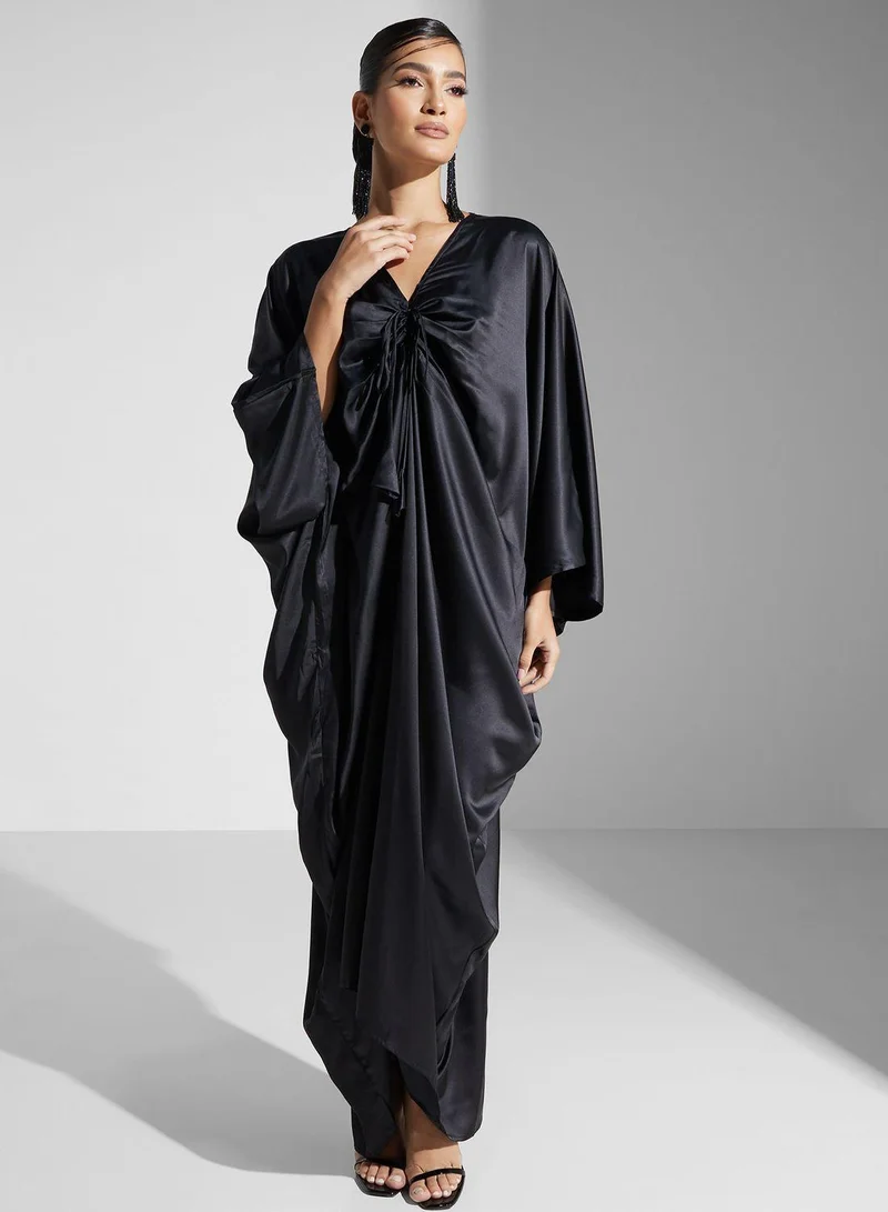 Golden Apple V Neck Tie Detail Kaftan Dress