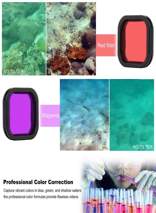 GEPULY 6-Pack ND Filter Lens Set for GoPro Hero 13 Black, ND8, ND16, ND32, ND64, Light Red, Magenta Filters, Snorkel Filter, Neutral Density Circular Polarizer, Protective for Color Correction - Image 5