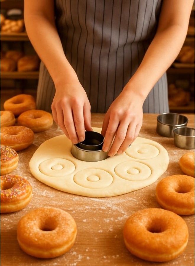 ڤسيل24 طقم قوالب بسكويت من الستانلس ستيل – 12 قطعة دائرية لتقطيع العجين والبسكويت والمعجنات - Image 3