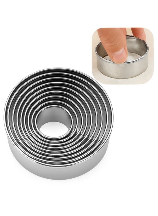 ڤسيل24 طقم قوالب بسكويت من الستانلس ستيل – 12 قطعة دائرية لتقطيع العجين والبسكويت والمعجنات - Image 1