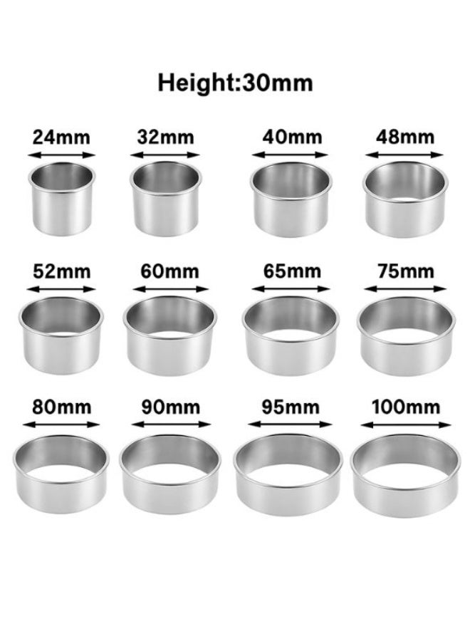 ڤسيل24 طقم قوالب بسكويت من الستانلس ستيل – 12 قطعة دائرية لتقطيع العجين والبسكويت والمعجنات - Image 2