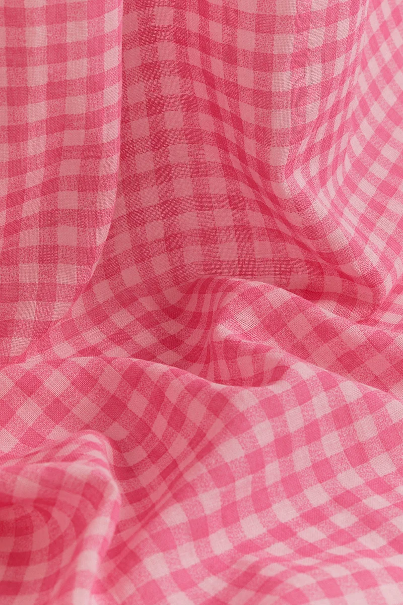 H&M 2-Pack Checked Linen-Blend Curtain Lengths