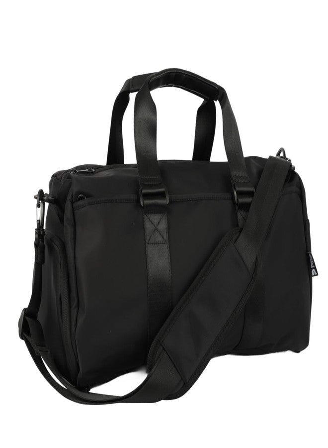PPZ 2-in-1 Gym Duffle Bag Backpack for Men & Women, Convertible Sports Bag with Shoe Compartment, Water-Resistant Travel Workout Bag for Gym, Fitness, Weekender, Black (black) - Image 1