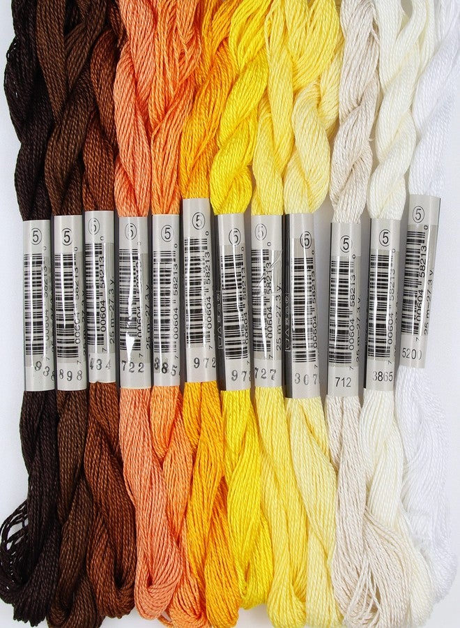 KCS 25 M/Skein Mercerized Pearl Cotton Crochet Needlepoint Thread,Size 5, 12 skeins,Mixed Color 06 - Image 3