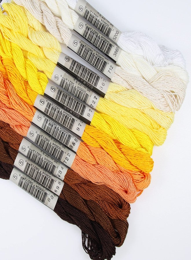 KCS 25 M/Skein Mercerized Pearl Cotton Crochet Needlepoint Thread,Size 5, 12 skeins,Mixed Color 06 - Image 1