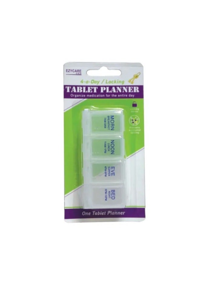 EzyCare Plus Green 4 A Day Tablet Planner 1 Pcs