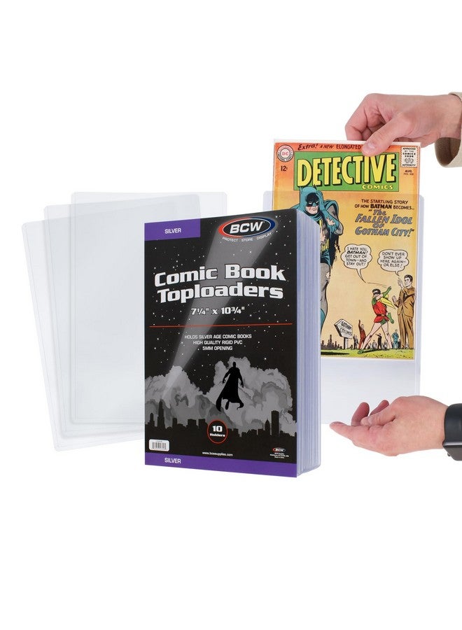 BCW Silver Age Comic Book Top loaders 20 ct | Crystal Clear PVC | Protects Comic Books, Photos, Prints | Rigid Top-Loading Design | Double Pack Convenience | Hard Comic Case - Image 1