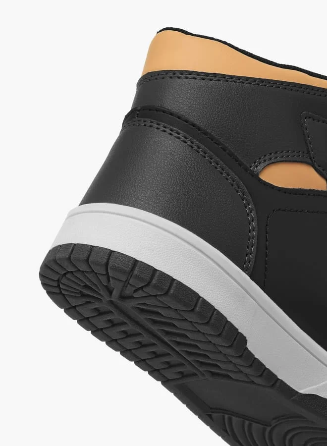 Oaklan by Shoexpress Boys Panelled High-Top Sneakers with Hook and Loop Closure