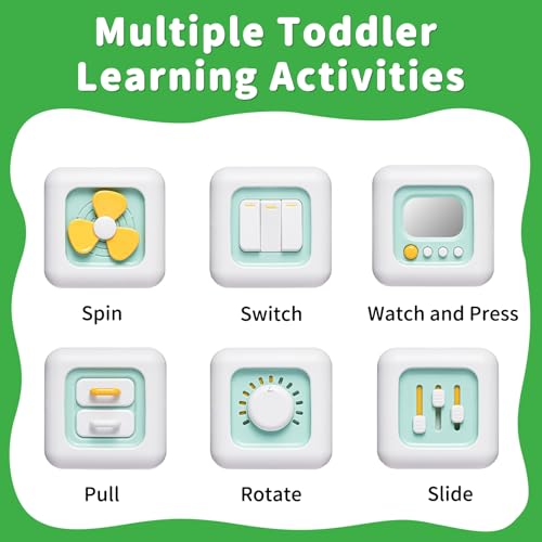 SOCBTNSO Busy Cube Toy, Sensory Toys for Toddlers 1-3, Baby Car Seat Toys 12-18 Months, Toddler Airplane Travel Toys Age 1-2, Learning Fine Motor Skills, 1st Birthday Gifts Stocking Stuffers - Image 3