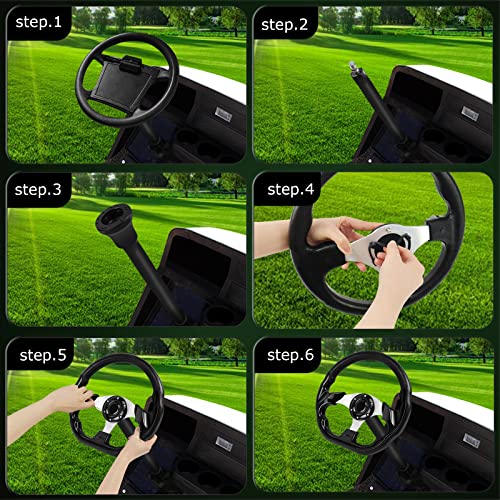 QYMOPAY Golf Cart Steering Wheel Adapter, Steering Wheel Adapter for Club Car DS Golf Carts Adapter (Black Golf Cart Adapter for DS) - Image 3