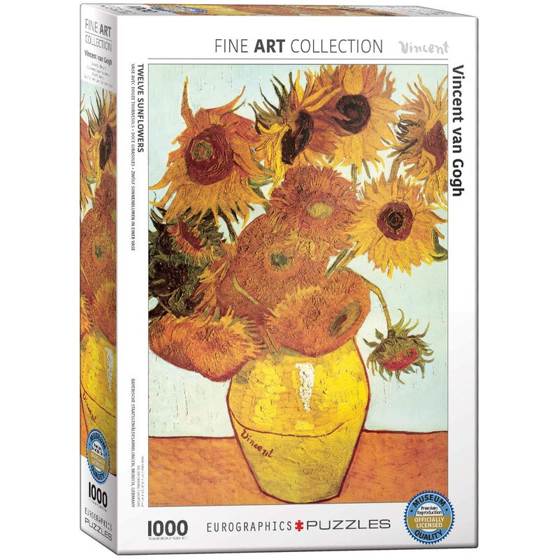 Eurographics Twelve Sunflowers by Van Gogh 1000-Piece Puzzle - Image 1