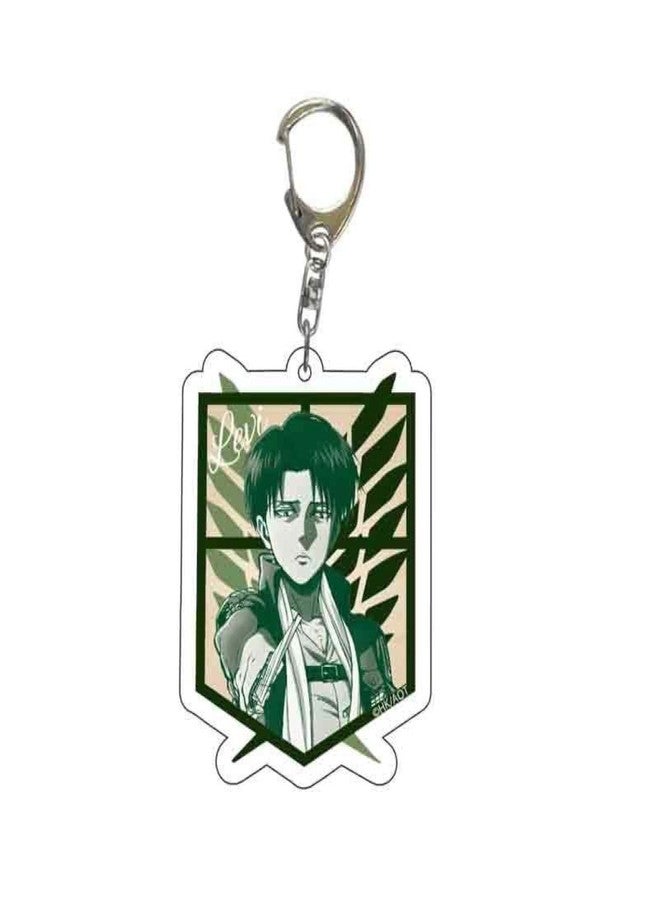 Careflection Attack on Titan AOT Anime Survey Corps Levi Eren Acrylic Keychain (Pack of 1) (Levi) - Image 1
