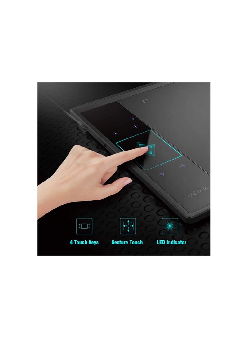 GGOOT Graphics Drawing Tablet, 10x6 inch Digital Graphics Pen Tablet, w/Battery-Free Passive Stylus, 8192 Pressure Sensitivity and 4 Shortcut Keys Compatible with Major Designer Software  - Image 4