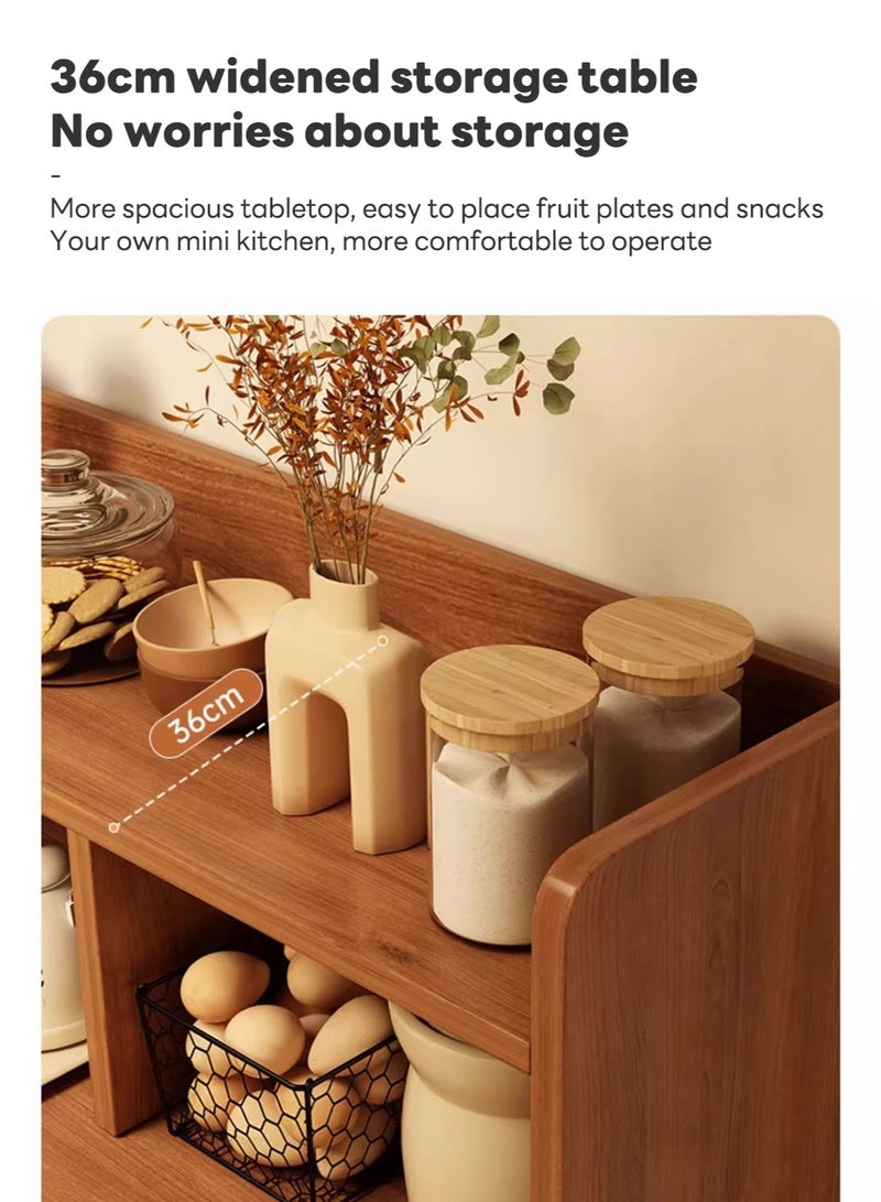 Sharpdo Coffee Corner Kitchen Side Cabinet with Drawers and Sliding Doors, Large Storage Capacity Kitchen Cabinet,Suitable for Kitchen, Living Room, Dining Room,Bedroom Storage Cabinet For Kitchen Storage Cabinet With Drawers 100*36*93cm - Image 4