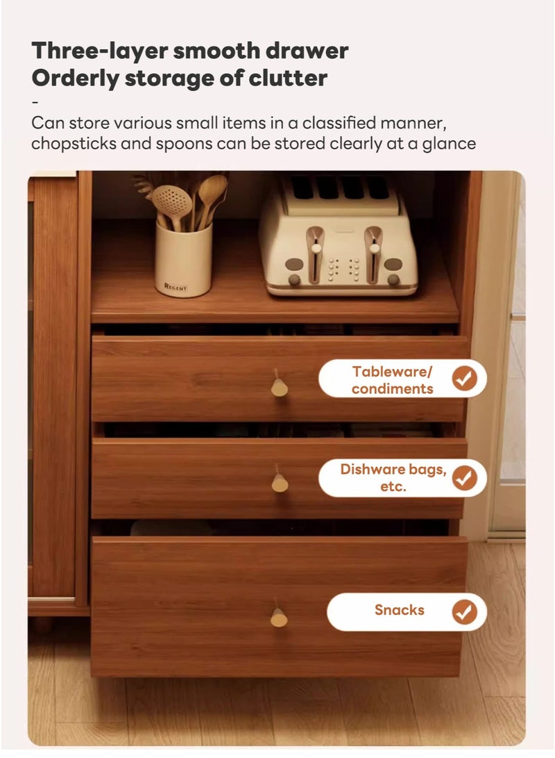 Sharpdo Coffee Corner Kitchen Side Cabinet with Drawers and Sliding Doors, Large Storage Capacity Kitchen Cabinet,Suitable for Kitchen, Living Room, Dining Room,Bedroom Storage Cabinet For Kitchen Storage Cabinet With Drawers 100*36*93cm - Image 3