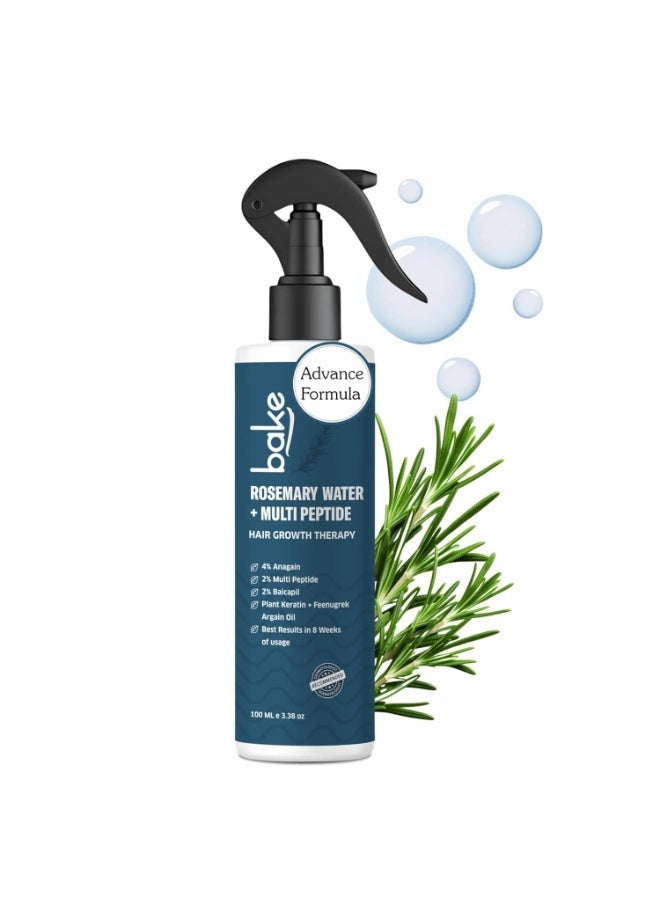 BAKE Rosemary Water Hair Growth Spray with Multi Peptides for Hair Fall Control & Hair Growth | 4% Anagain, 2% Baicapil, Plant Keratin | For Keratin Treated & Damaged Hair | 100ml - Image 1