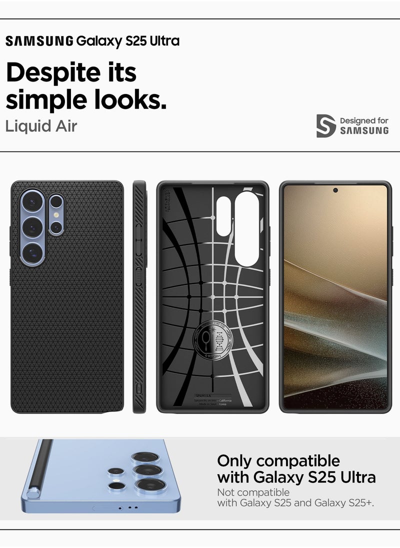 Spigen - Liquid Air Samsung Galaxy S25 ULTRA Case Cover - Matte Black - Image 1
