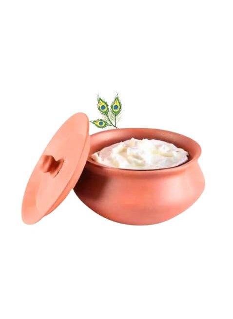 Terra Charms Terra Charms Clay Handi for Sacred Handi Crafting Krishnas Delight for Janmashtami Clay Pot Serving Pot Hand Craft Handi for Making Makhan Mishri Bhog Parsadm 1L Capacity  - Image 1