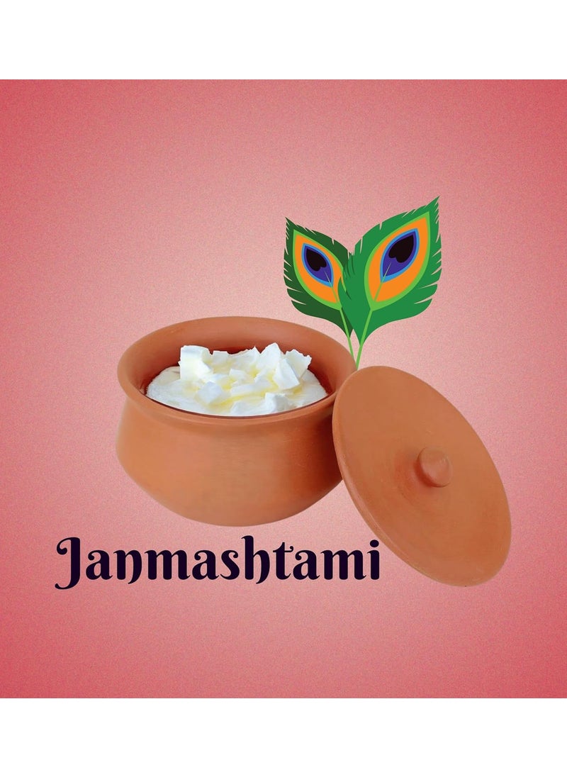 Terra Charms Terra Charms Clay Handi for Sacred Handi Crafting Krishnas Delight for Janmashtami Clay Pot Serving Pot Hand Craft Handi for Making Makhan Mishri Bhog Parsadm 1L Capacity  - Image 5