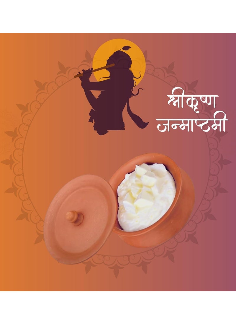 Terra Charms Terra Charms Clay Handi for Sacred Handi Crafting Krishnas Delight for Janmashtami Clay Pot Serving Pot Hand Craft Handi for Making Makhan Mishri Bhog Parsadm 1L Capacity  - Image 4