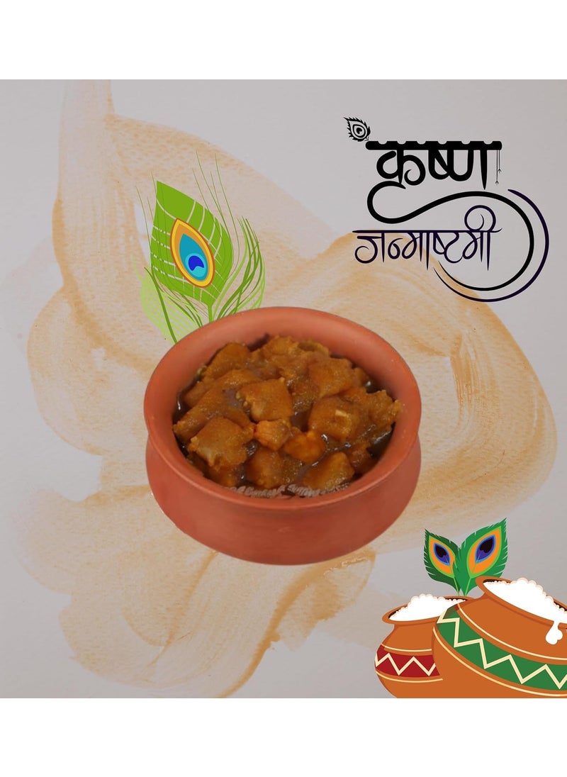 Terra Charms Terra Charms Clay Handi for Sacred Handi Crafting Krishnas Delight for Janmashtami Clay Pot Serving Pot Hand Craft Handi for Making Makhan Mishri Bhog Parsadm 1L Capacity  - Image 2