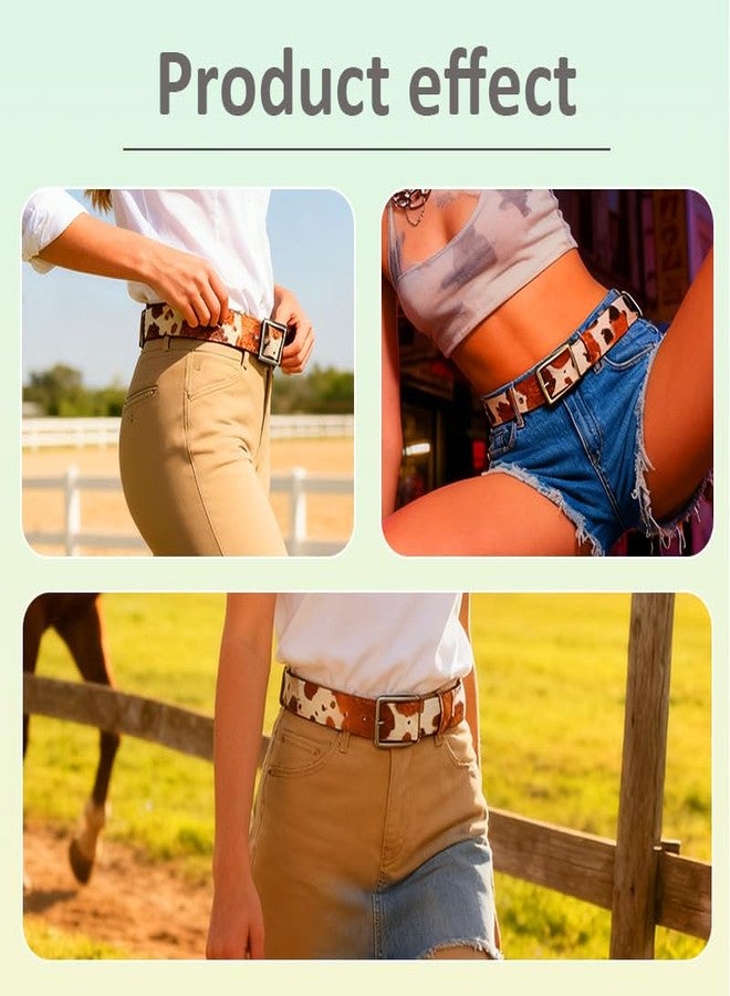 YALLNASL Western Cow Girl Belt for Women Girls Vintage Party Outfits for Christmas Cosplay Costumes Y2k Cowgirl Accessories for Women Girls Y2k Grunge Belt for Jeans Pants Southwestern Soft Faux Leather Belts - Image 3