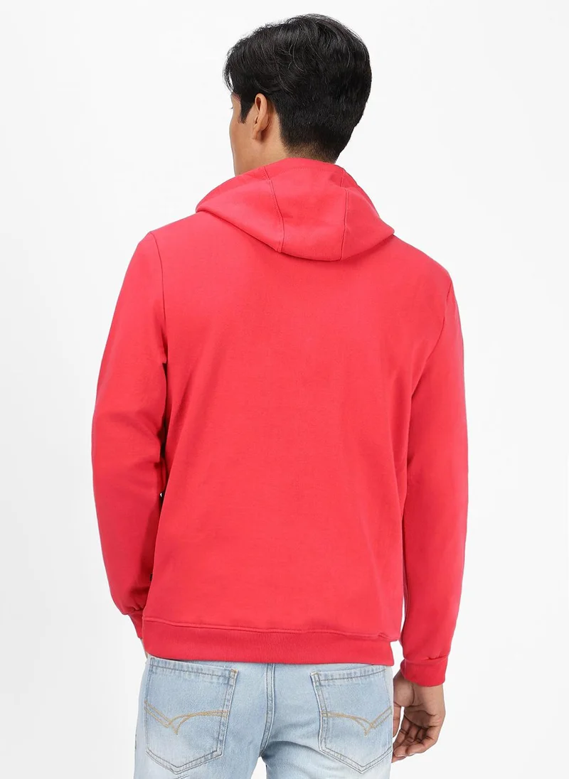 Urbano Fashion  Urbano Fashion Men's Maroon Cotton Graphic Print Hooded Neck Sweatshirt for Men | Best Price UAE