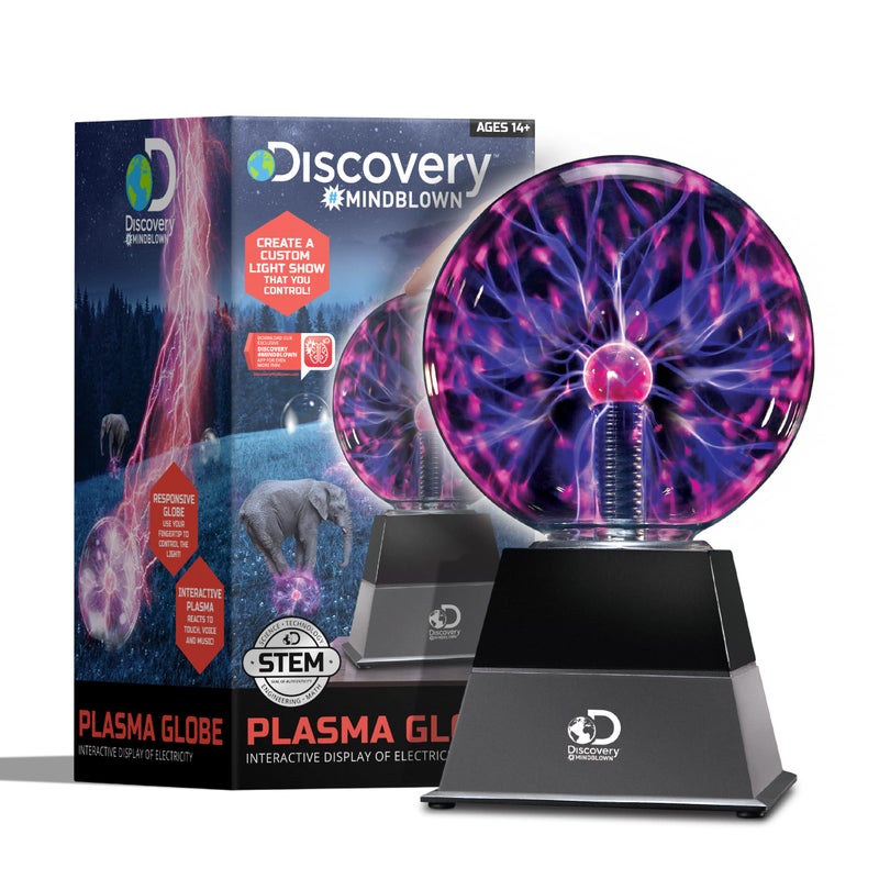 Discoveryâ„¢ Plasma Globe Lamp, Touch & Sound Sensitive Lightning, Interactive Electric Plasma Ball for Hands-On STEM Learning, Plug-in Bedroom & Desktop Decorative lamp - Image 1