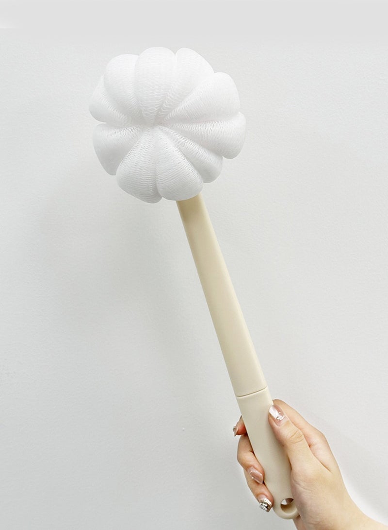 4-in-1 Bath Brush, Scrubbing Bath Brush, Long Handle Scrubbing, Bath Ball, Soft Hair Body Bath Brush, Scrubber (Pink)  - Image 3