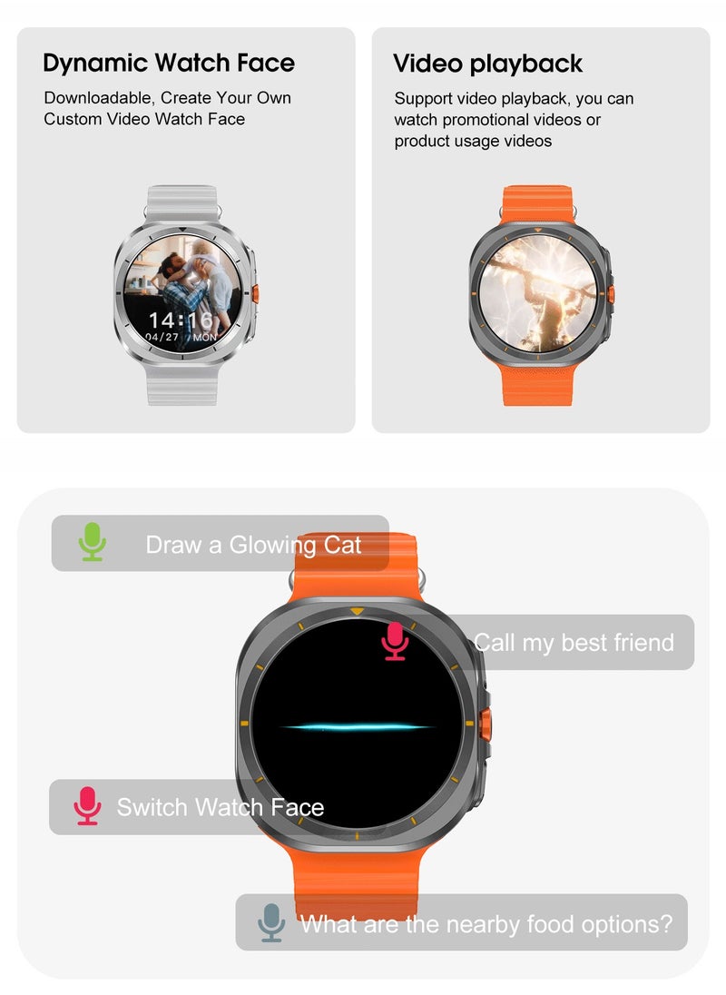 RollsTimi  - Bluetooth Smartwatch, Support AI Voice, Multiple Language Settings, Sports Health Monitoring, Multiple Sports Modes, Universal For IOS And Android Systems, DT Watch Ultra Mini - Image 1