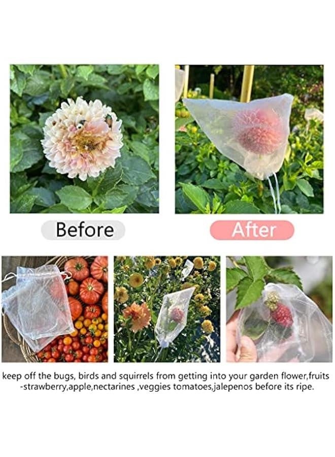 100 قطعة أكياس أورغنزا بيضاء 5''X7'' أكياس شبكية شفافة حقيبة هدايا صغيرة لحفلات الزفاف والمناسبات وميلاد الأطفال أكياس مجوهرات - Image 4