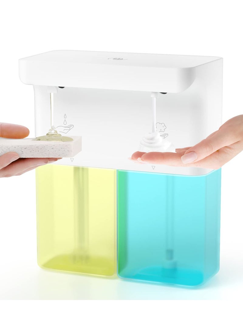 Excefore Automatic Soap Dispenser, Liquid Hand Soap Dispenser for Bathroom, with 3 Adjustable Volume Control,Wall Mounted Rechargeable Dish Soap Dispenser for Bathroom Kitchen, 20.29oz - Image 1
