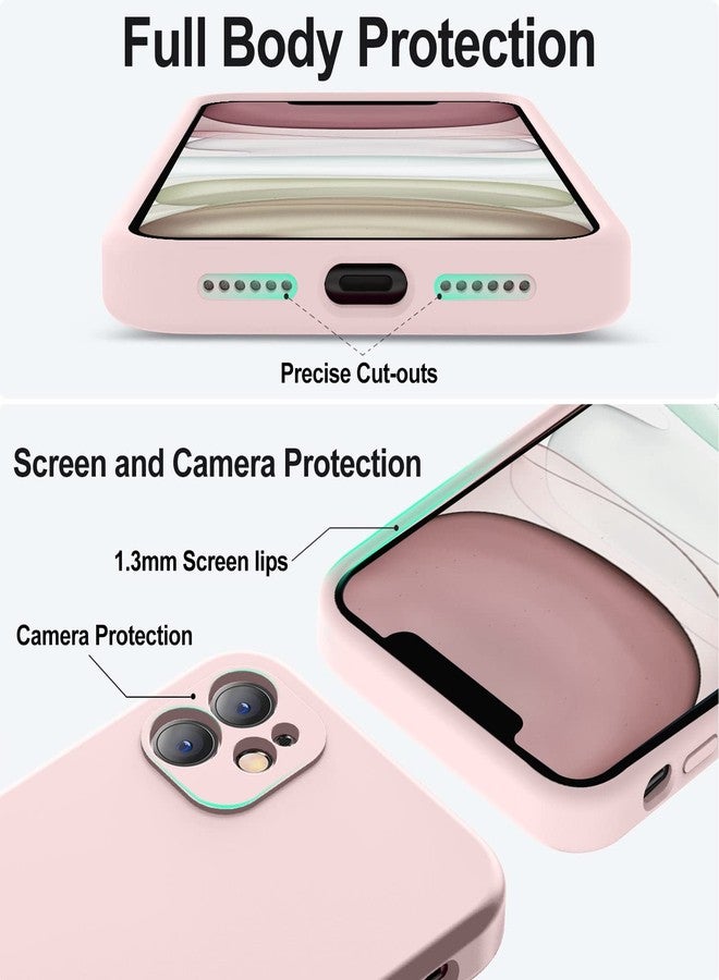 Vooii Compatible with iPhone 11 Case, Upgraded Liquid Silicone with [Flat Edges] [Camera Protection] [Soft Anti-Scratch Microfiber Lining] Phone Case for iPhone 11 6.1 inch - Chalk Pink - Image 4