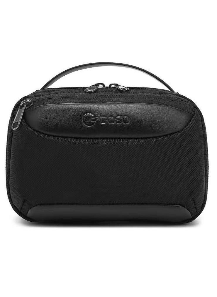 REBENUO Storage Bag with Charging Port, High Quality Travel Toiletry Kit, Perfect for Keeping Your Personal Items, BLACK | PS-829 - Image 1