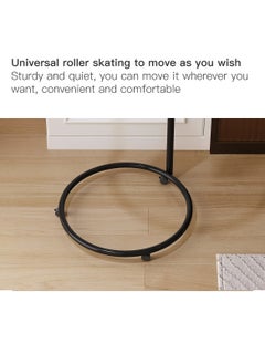 Sharpdo Round Side Table, Transparent Glass End Table with Metal Frame, Modern Coffee Table for Living Room  - Image 5